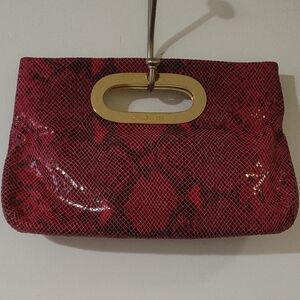 Michael Kors Pink/Black Clutch with Gold Accent